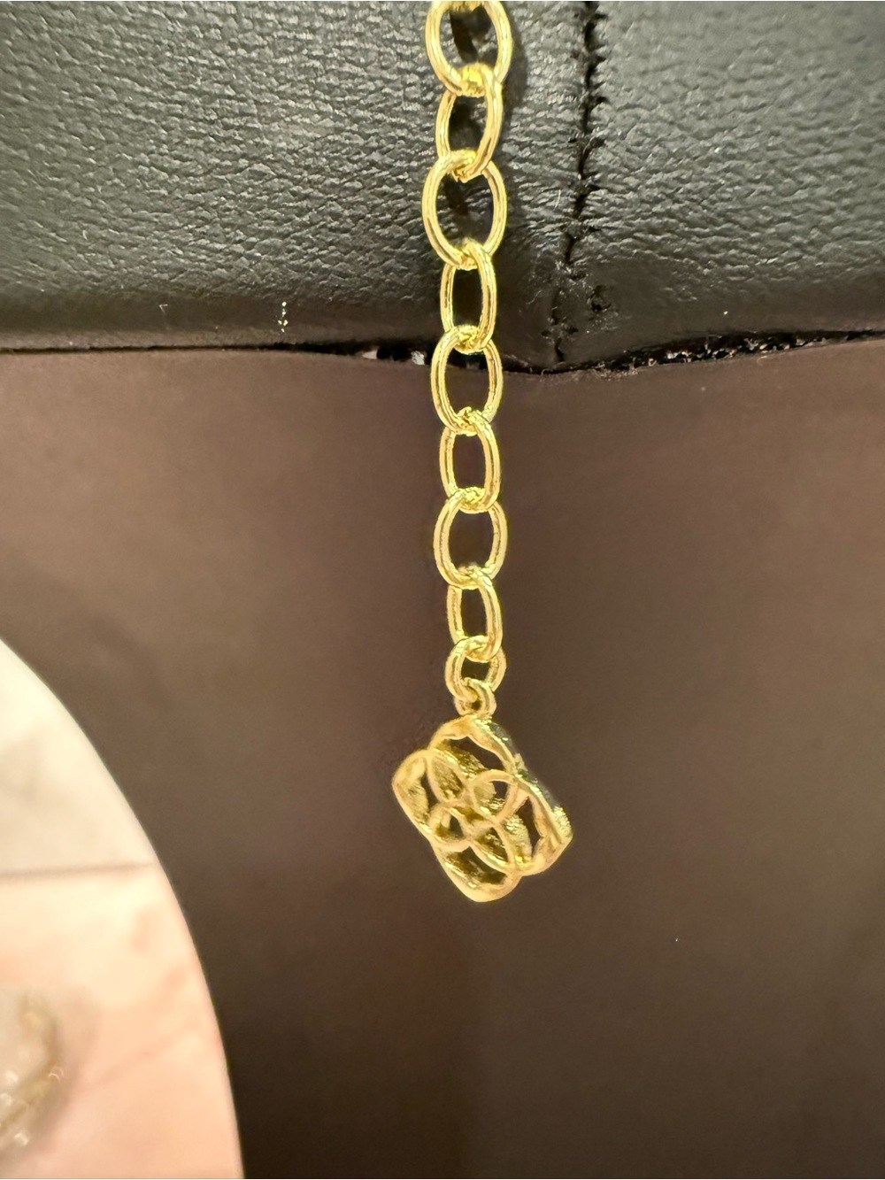 Kendra Scott | Gold Plated Pink Opal and Herringbone Dbl Layer Necklace | #80 - Picture 5 of 5